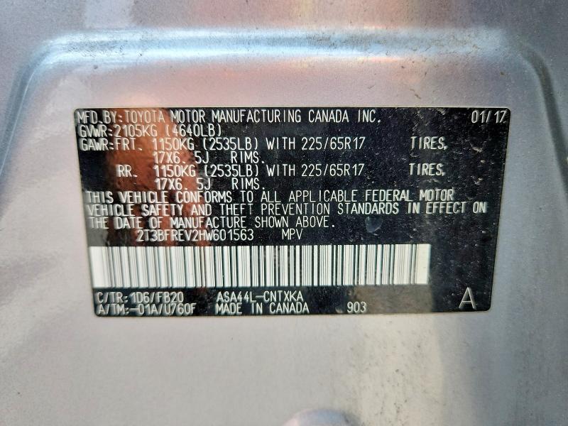 Продажа на аукционе авто 2017 Toyota Rav4, vin: 2T3BFREV2HW601563, номер лота: 63119206