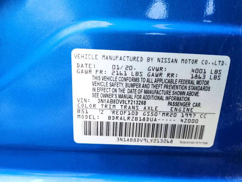 Продажа на аукционе авто 2020 Nissan Sentra, vin: 3N1AB8DV9LY213268, номер лота: 63125236