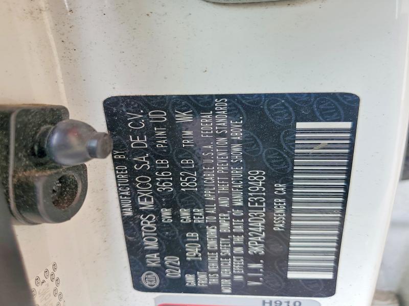 2020 Kia Rio მანქანა იყიდება აუქციონზე, vin: 3KPA24AD3LE319489, აუქციონის ნომერი: 62534866