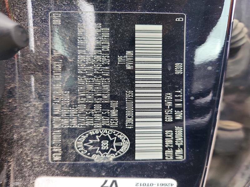 61369056 :رقم المزاد ، 4T3BK3BB0DU077956 vin ، 2013 Toyota Venza مزاد بيع
