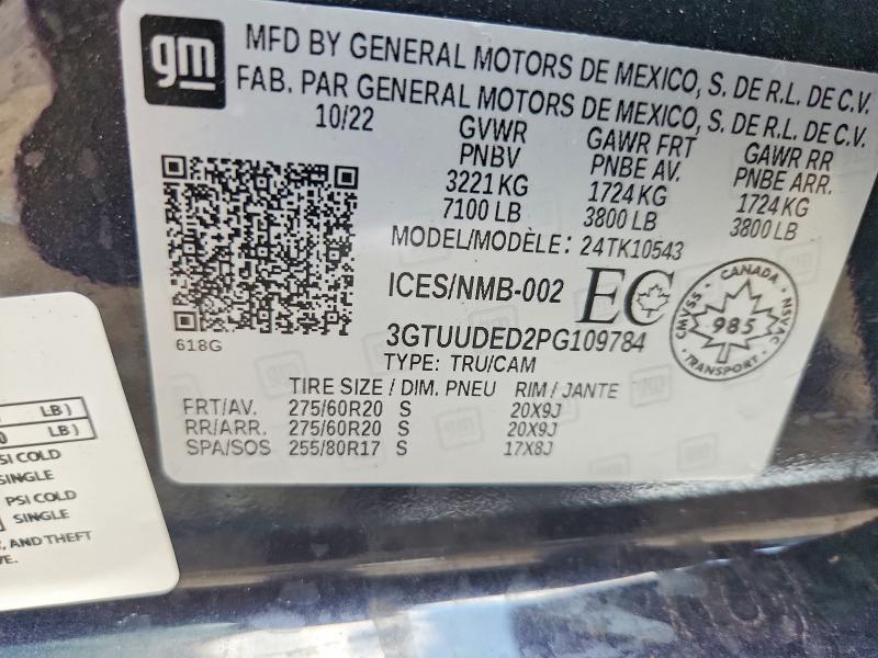 Продажа на аукционе авто 2023 Gmc Sierra, vin: 3GTUUDED2PG109784, номер лота: 60232536