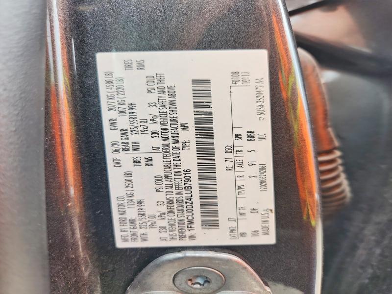 Aukcja sprzedaży 2020 Ford Escape, vin: 1FMCU0DZ4LUB79016, numer aukcji: 59540936