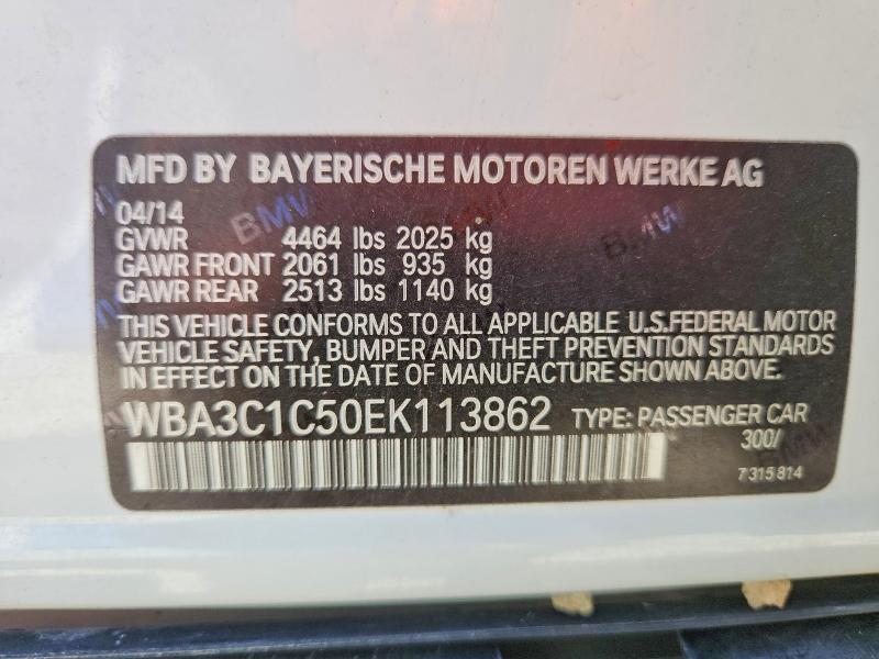 2014 Bmw 328 მანქანა იყიდება აუქციონზე, vin: WBA3C1C50EK113862, აუქციონის ნომერი: 59648066