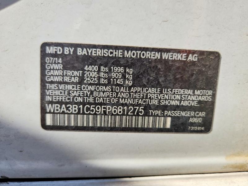 Aukcja sprzedaży 2015 Bmw 320, vin: WBA3B1C59FP681275, numer aukcji: 61057356