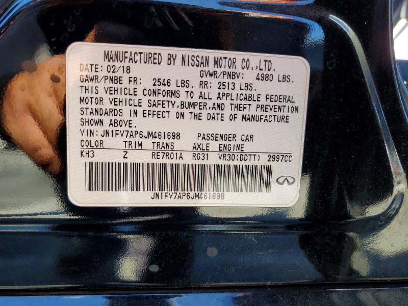Aukcja sprzedaży 2018 Infiniti Q50, vin: JN1FV7AP6JM461698, numer aukcji: 59907966