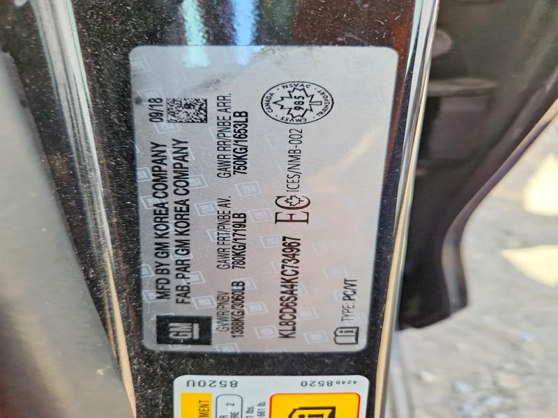 Продаж на аукціоні авто 2019 Chevrolet Spark, vin: KL8CD6SA4KC734967, номер лоту: 60861816