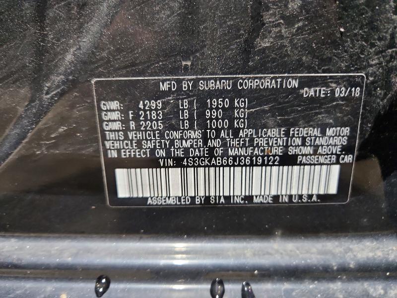 59840986 :رقم المزاد ، 4S3GKAB66J3619122 vin ، 2018 Subaru Impreza مزاد بيع
