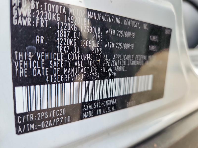 Aukcja sprzedaży 2025 Toyota Rav4, vin: 4T3E6RFV0SU191784, numer aukcji: 61305816