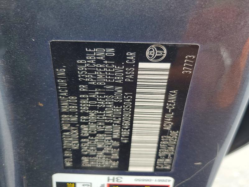 Продажа на аукционе авто 2009 Toyota Camry, vin: 4T1BE46K09U350451, номер лота: 62261006