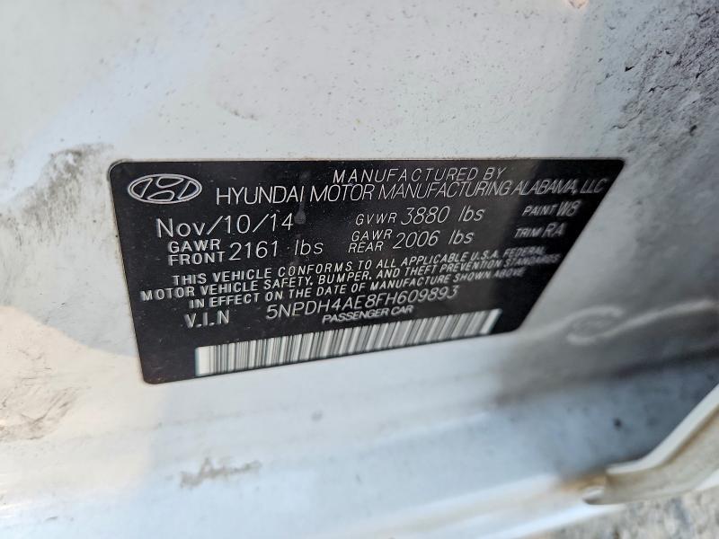 60705296 :رقم المزاد ، 5NPDH4AE8FH609893 vin ، 2015 Hyundai Elantra مزاد بيع