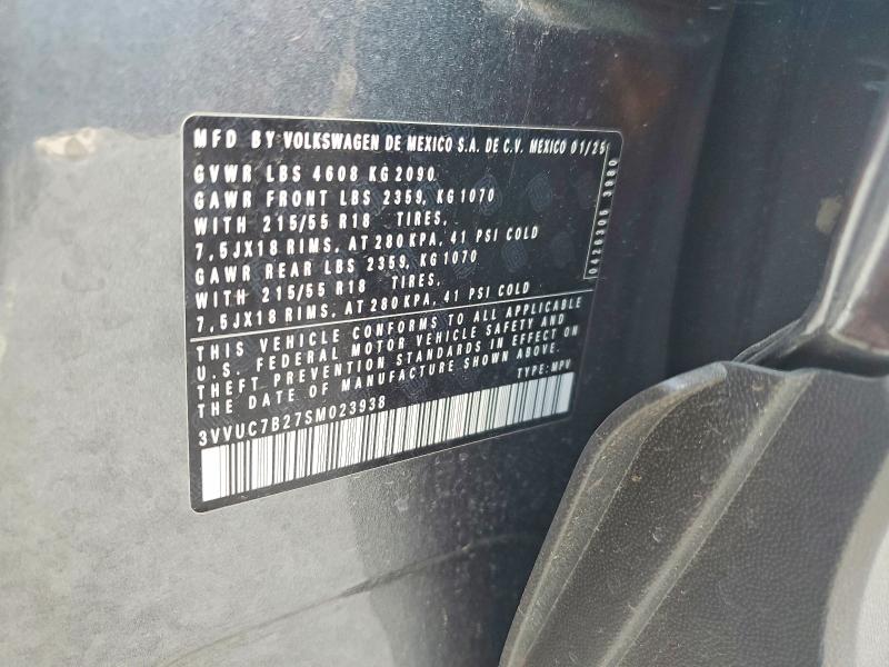 60755056 :رقم المزاد ، 3VVUC7B27SM023938 vin ، 2025 Volkswagen Taos مزاد بيع