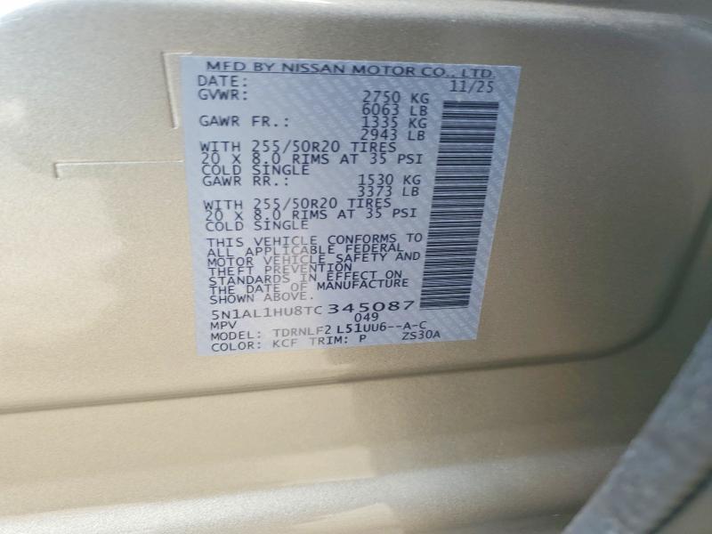 Aukcja sprzedaży 2026 Infiniti Qx60, vin: 5N1AL1HU8TC345087, numer aukcji: 61206086