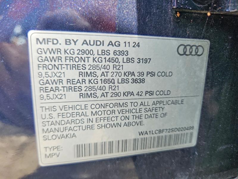 59711906 :رقم المزاد ، WA1LCBF72SD020499 vin ، 2025 Audi Q7 مزاد بيع