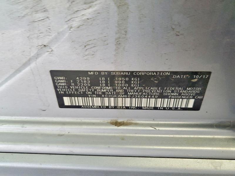 Aukcja sprzedaży 2018 Subaru Impreza, vin: 4S3GKAM60J3604449, numer aukcji: 61243726