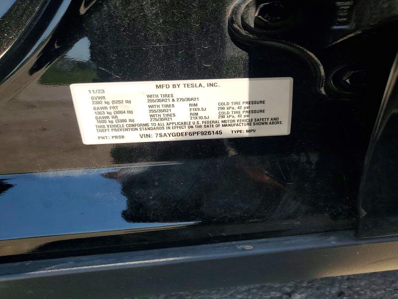 Aukcja sprzedaży 2023 Tesla Model Y, vin: 7SAYGDEF6PF926145, numer aukcji: 59973546