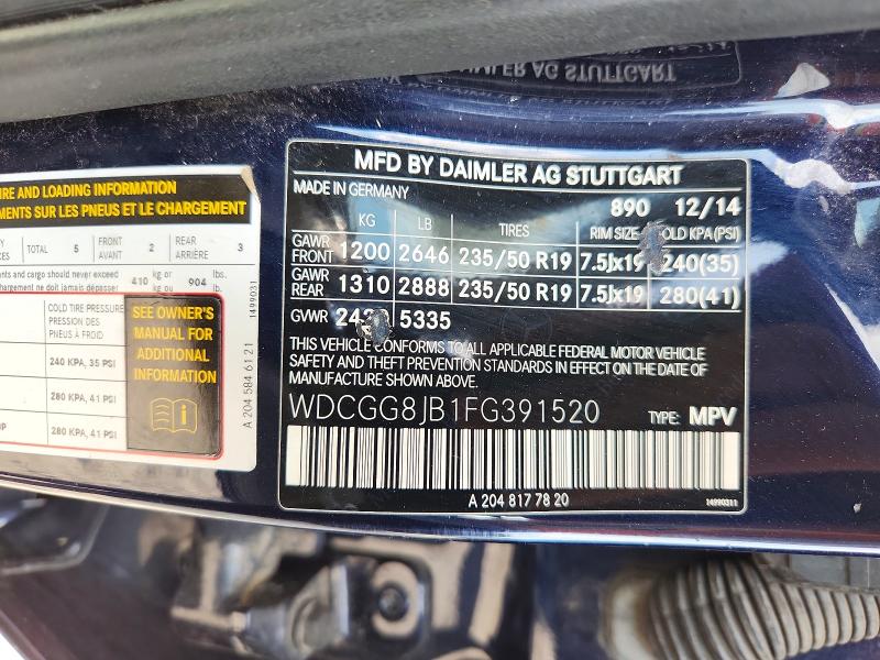 Продажа на аукционе авто 2015 Mercedes-benz Glk, vin: WDCGG8JB1FG391520, номер лота: 62341486
