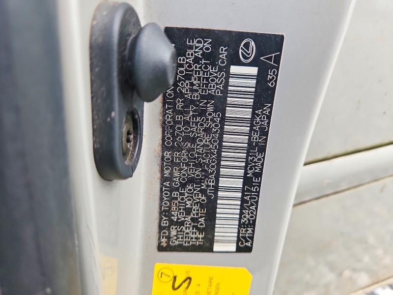 2004 Lexus Es მანქანა იყიდება აუქციონზე, vin: JTHBA30GX45043045, აუქციონის ნომერი: 60701236
