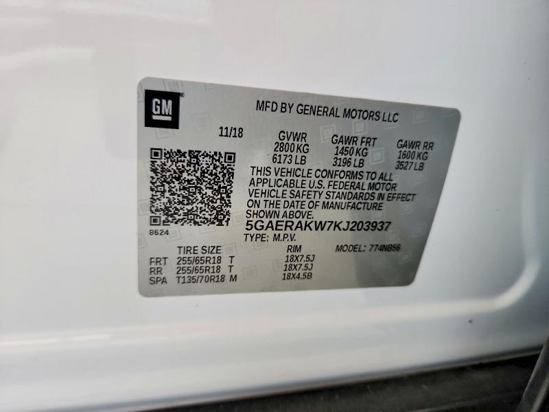 Aukcja sprzedaży 2019 Buick Enclave, vin: 5GAERAKW7KJ203937, numer aukcji: 60773826
