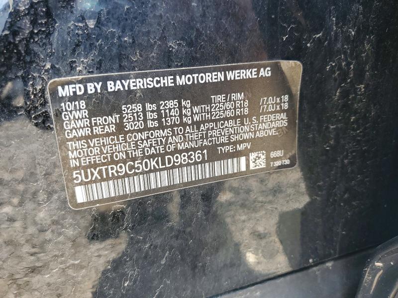 Продажа на аукционе авто 2019 Bmw X3, vin: 5UXTR9C50KLD98361, номер лота: 61128336