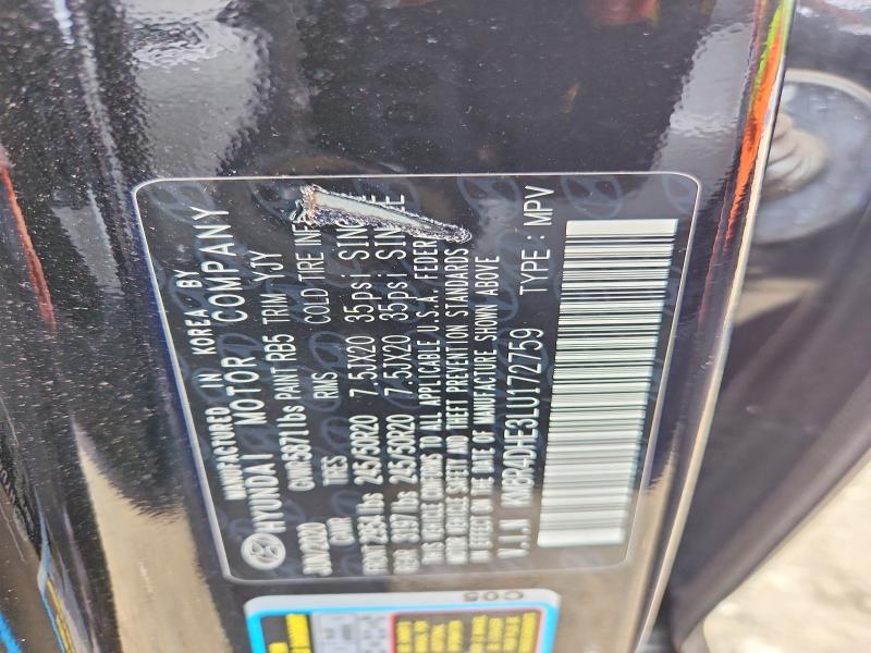 62843136 :رقم المزاد ، KM8R4DHE3LU172759 vin ، 2020 Hyundai Palisade مزاد بيع