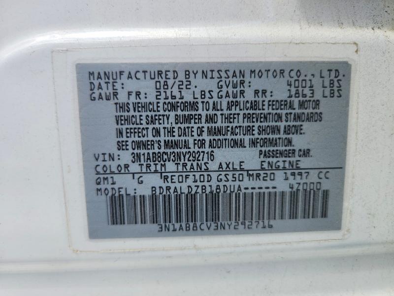 Продажа на аукционе авто 2022 Nissan Sentra, vin: 3N1AB8CV3NY292716, номер лота: 60476296