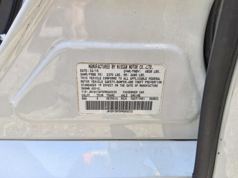 62693596 :رقم المزاد ، JN1BV7AP5FM340232 vin ، 2015 Infiniti Q50 مزاد بيع