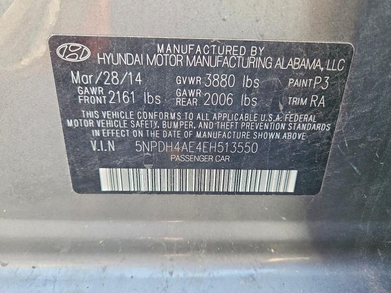 Aukcja sprzedaży 2014 Hyundai Elantra, vin: 5NPDH4AE4EH513550, numer aukcji: 61661416