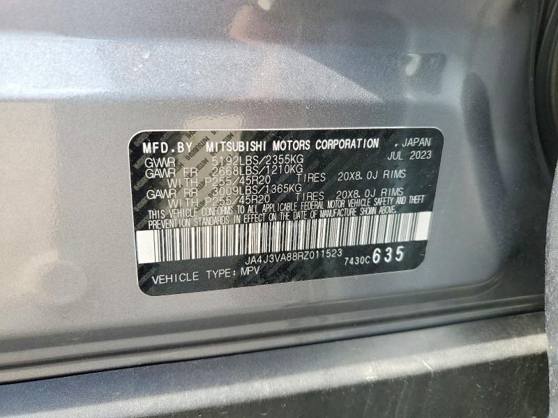 2024 Mitsubishi Outlander მანქანა იყიდება აუქციონზე, vin: JA4J3VA88RZ011523, აუქციონის ნომერი: 60197516