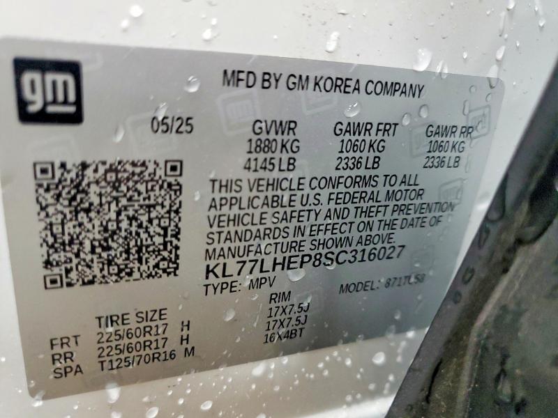 Продажа на аукционе авто 2025 Chevrolet Trax, vin: KL77LHEP8SC316027, номер лота: 60838486