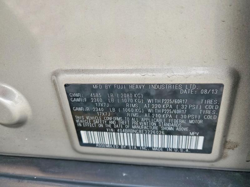 Продаж на аукціоні авто 2014 Subaru Outback, vin: 4S4BRBNC8E3226026, номер лоту: 62271266