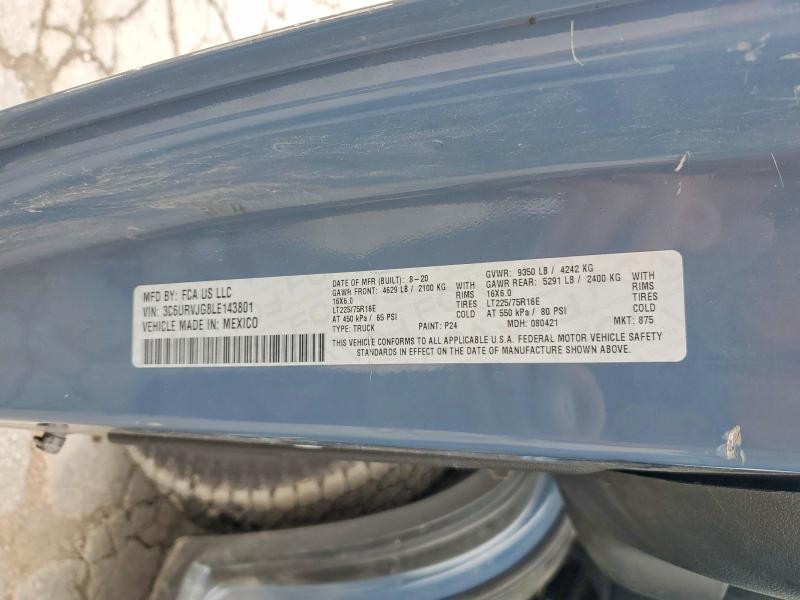 Aukcja sprzedaży 2020 Ram Promaster 3500, vin: 3C6URVJG8LE143801, numer aukcji: 59745706