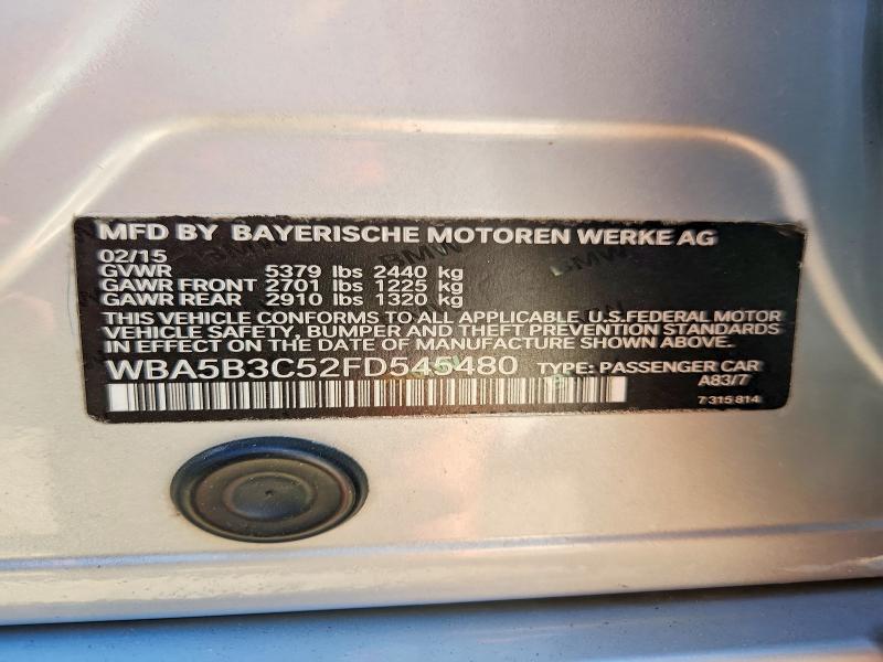 60568976 :رقم المزاد ، WBA5B3C52FD545480 vin ، 2015 Bmw 535 مزاد بيع