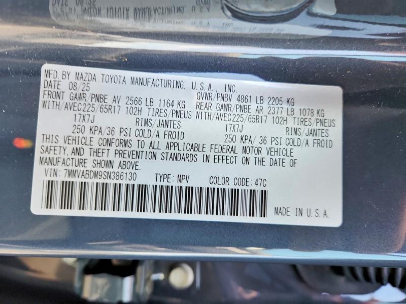 61554076 :رقم المزاد ، 7MMVABDM9SN386130 vin ، 2025 Mazda Cx-50 مزاد بيع