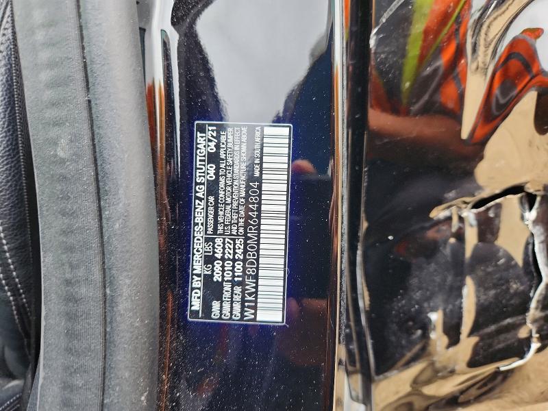 Продаж на аукціоні авто 2021 Mercedes-benz C, vin: W1KWF8DB0MR644804, номер лоту: 60970186