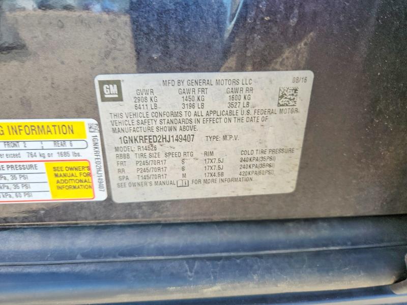60850546 :رقم المزاد ، 1GNKRFED2HJ149407 vin ، 2017 Chevrolet Traverse مزاد بيع