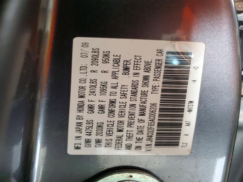 2010 Acura Tsx მანქანა იყიდება აუქციონზე, vin: JH4CU2F65AC006206, აუქციონის ნომერი: 59400536