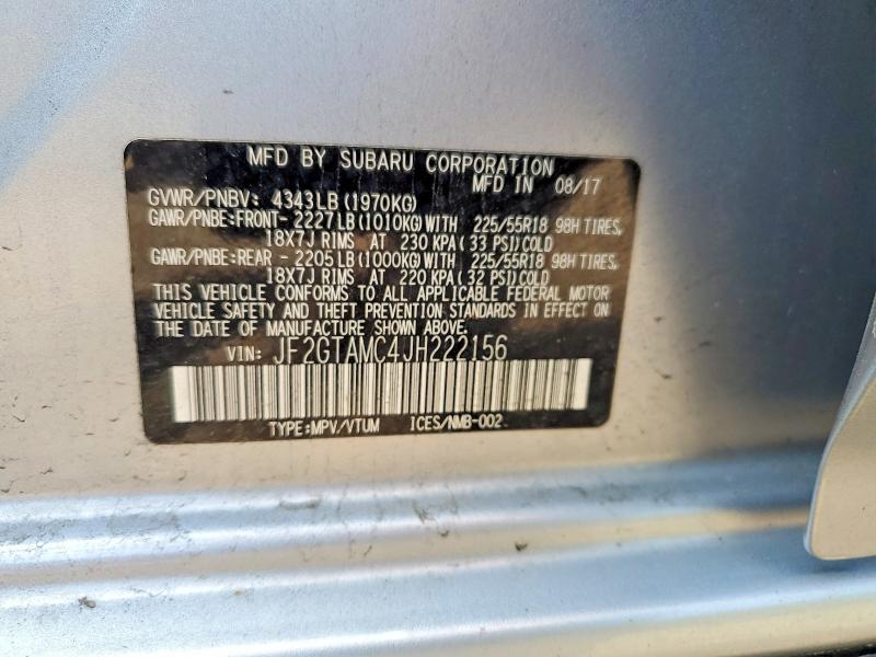 Продажа на аукционе авто 2018 Subaru Crosstrek, vin: JF2GTAMC4JH222156, номер лота: 61949256