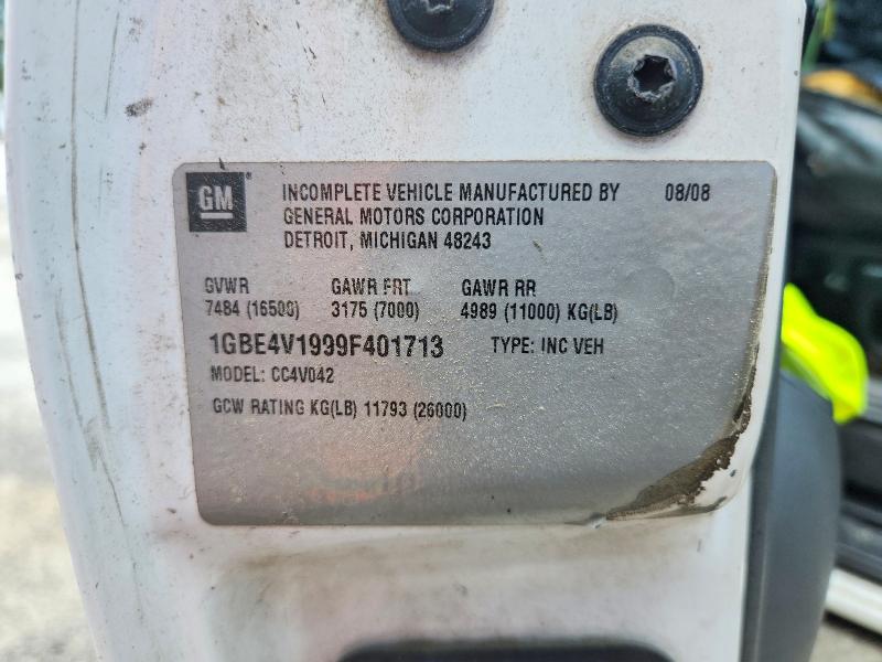 60387896 :رقم المزاد ، 1GBE4V1999F401713 vin ، 2009 Chevrolet C4500 مزاد بيع