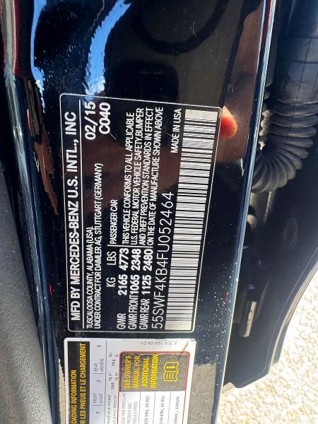 Aukcja sprzedaży 2015 Mercedes-benz C, vin: 55SWF4KB4FU052464, numer aukcji: 63358366