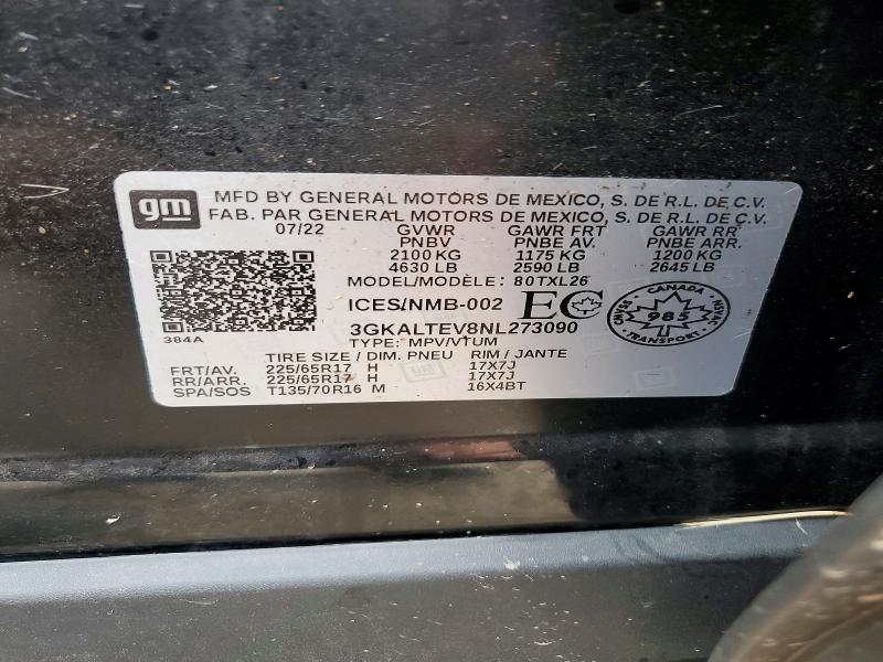 Продаж на аукціоні авто 2022 Gmc Terrain, vin: 3GKALTEV8NL273090, номер лоту: 62296936