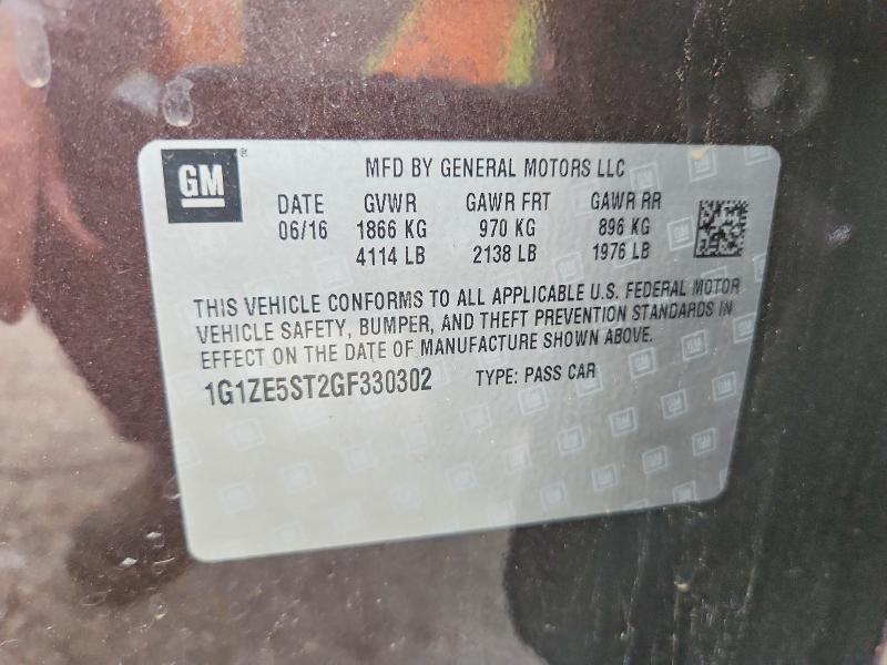 Продаж на аукціоні авто 2016 Chevrolet Malibu, vin: 1G1ZE5ST2GF330302, номер лоту: 59915946