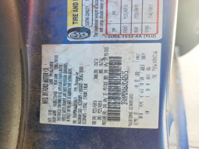 Aukcja sprzedaży 2010 Ford Fusion, vin: 3FAHP0HA6AR248675, numer aukcji: 59378326