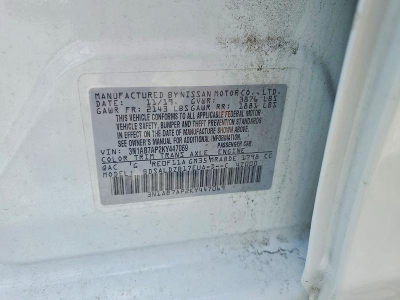63240136 :رقم المزاد ، 3N1AB7AP2KY447069 vin ، 2019 Nissan Sentra مزاد بيع