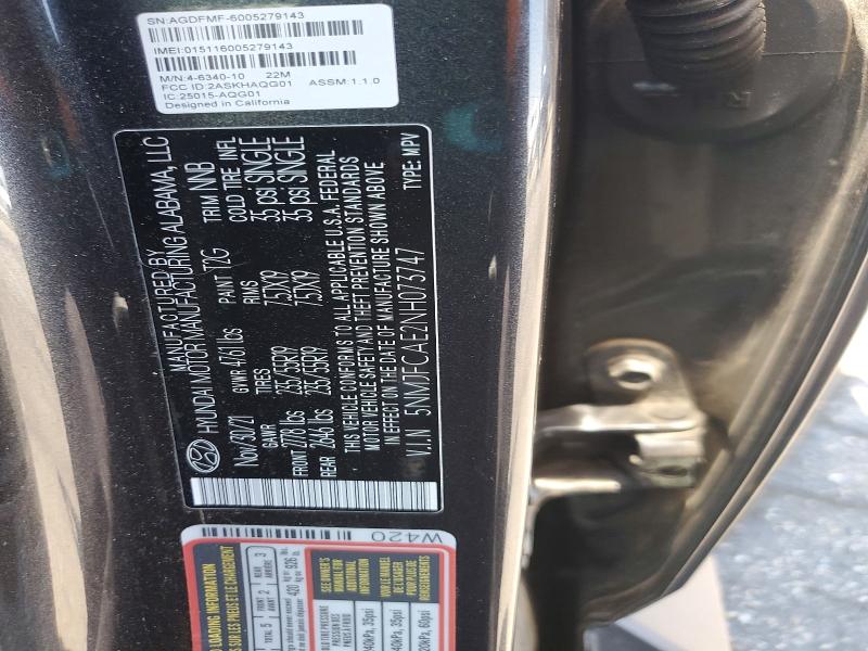 62349476 :رقم المزاد ، 5NMJFCAE2NH073747 vin ، 2022 Hyundai Tucson مزاد بيع