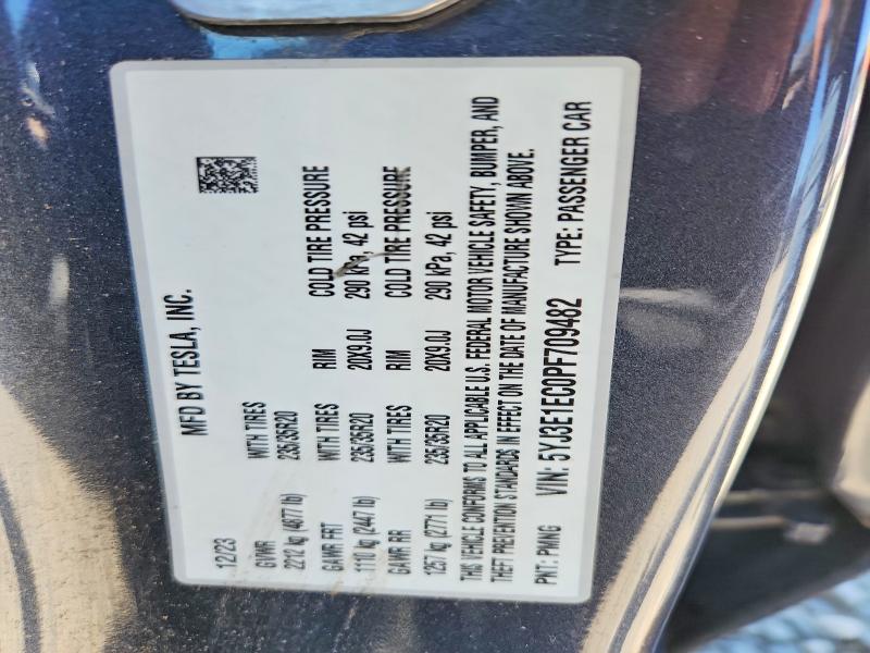 Aukcja sprzedaży 2023 Tesla Model 3, vin: 5YJ3E1EC0PF709482, numer aukcji: 59111146