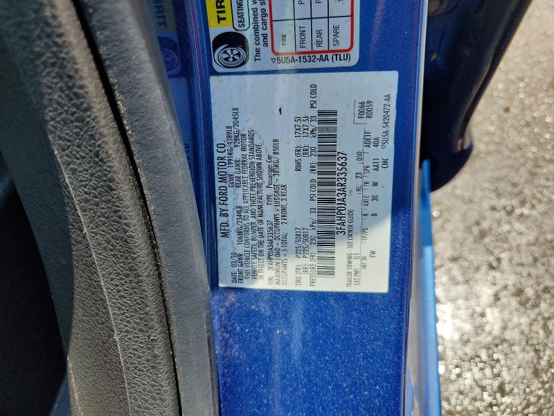 Продажа на аукционе авто 2010 Ford Fusion, vin: 3FAHP0JA3AR335637, номер лота: 60018056