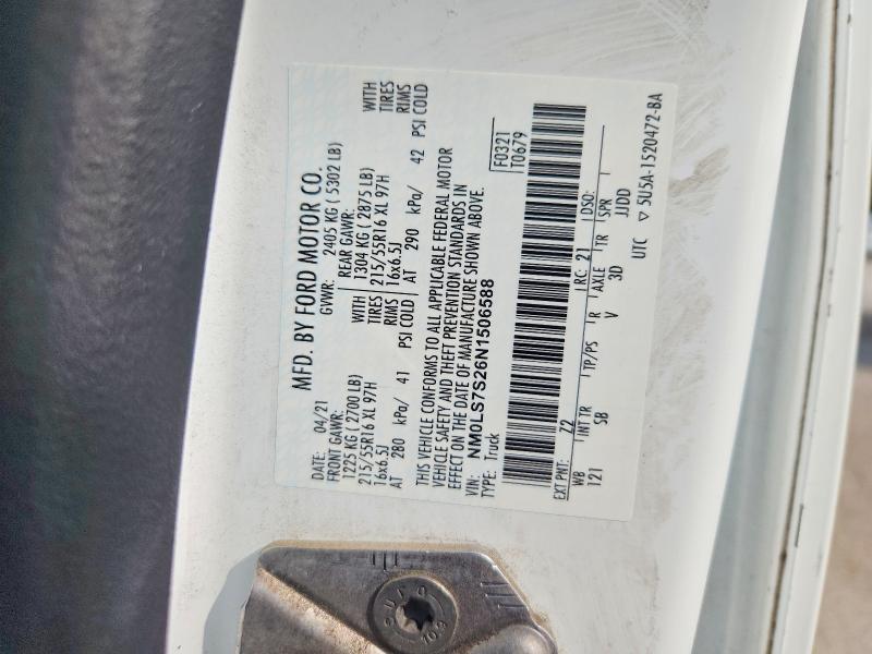 Продаж на аукціоні авто 2022 Ford Transit Connect, vin: NM0LS7S26N1506588, номер лоту: 63043336