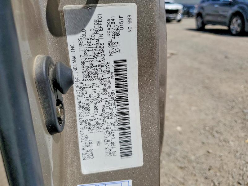 60175466 :رقم المزاد ، 5TDBA22C14S005381 vin ، 2004 Toyota Sienna مزاد بيع