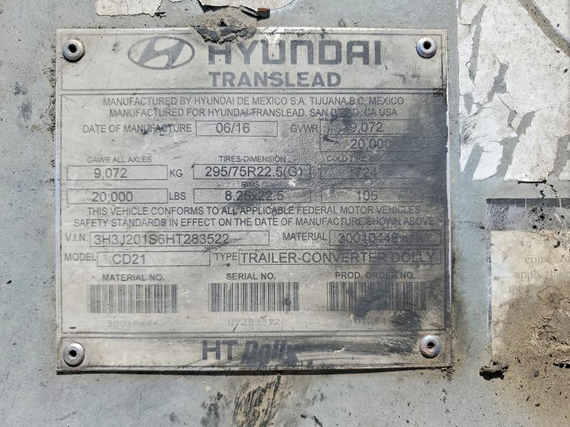 Продажа на аукционе авто 2017 Hyundai Translead Inc Unknown, vin: 3H3J201S6HT283522, номер лота: 62714446