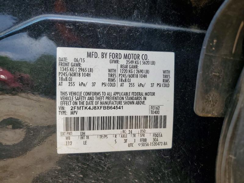 59090836 :رقم المزاد ، 2FMTK4J8XFBB64541 vin ، 2015 Ford Edge مزاد بيع